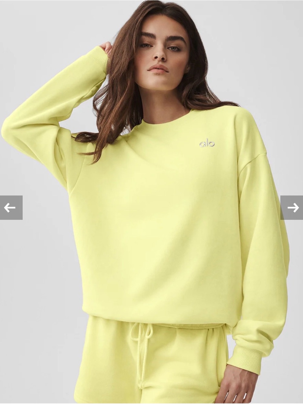 ALO Yoga Accolade Crew Neck Pullover XS Sunshine NWT